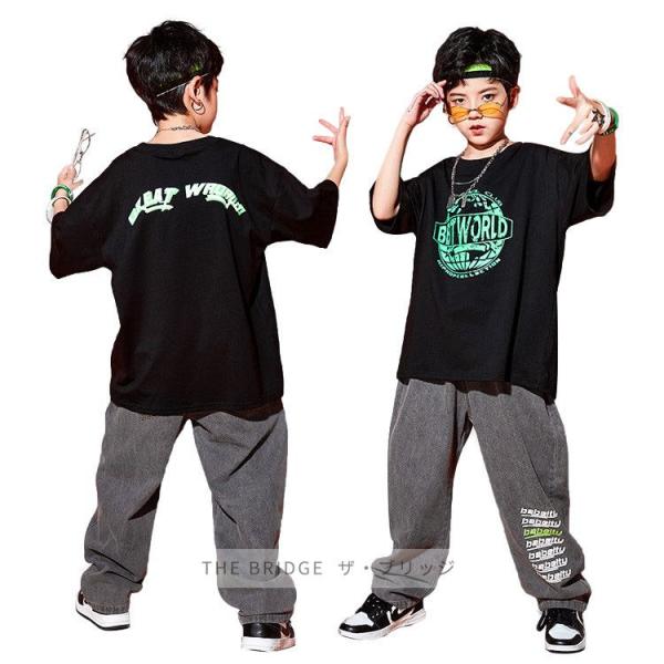 ダンス衣装 セットアップ キッズ ヒップホップ 男の子  k-pop ダンス 衣装  子供服 tシャ...