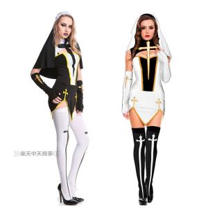 ハロウィン コスプレ ミニスカ 団体  修道女 聖女  悪魔  セクシー　cosplay 女性用 コ...