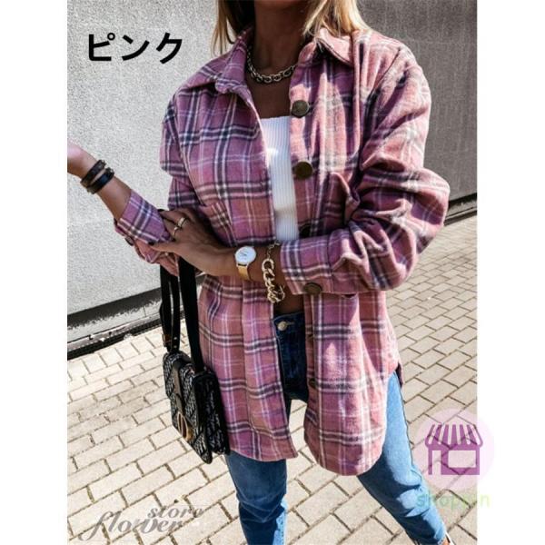 チェックシャツ レディース ロング シャツ ブラウス ロングシャツ おしゃれ 長袖 チェック柄 アウ...