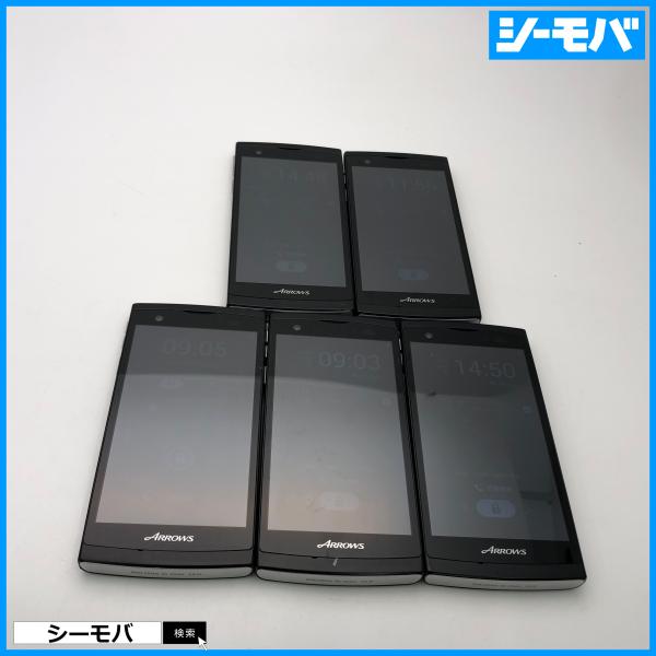 5台セット スマホ ARROWS ef FJL21 au ブラック 中古 android ネットワー...