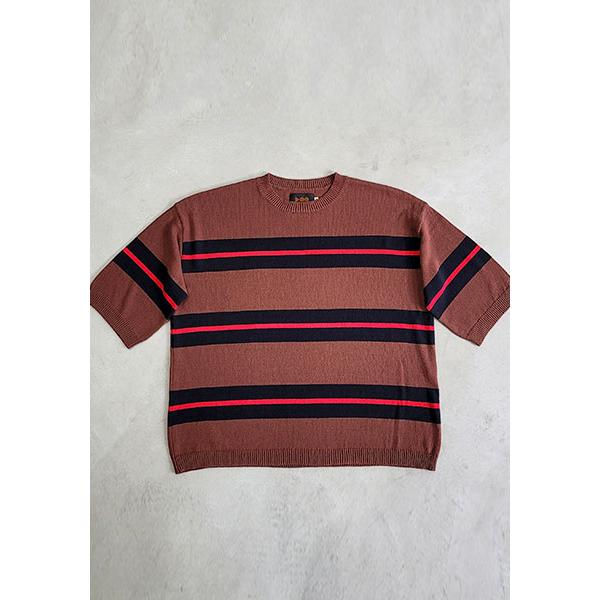 VOO ヴォー | BORDER SUMMER KNIT [COFFEE]