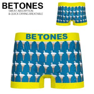 BETONES ボクサーパンツ メンズ 下着 パンツ ビトーンズ AHIRUCREAM AHI001 立体成型 伸縮下着 シームレス 速乾 アンダー｜seek2