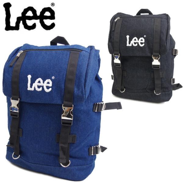 Lee/リー リュック レディース 大容量 デニム メタル リュックサック デイパック メンズ ブラ...