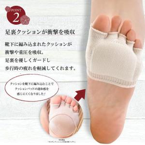 シルク 靴下 5本指 ハーフソックス クッショ...の詳細画像2