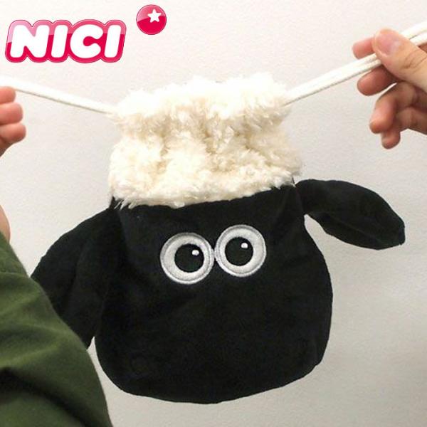 NICI ニキ フィギュアフェイスポーチ STS ひつじのショーン かわいい ポーチ 巾着ポーチ 小...