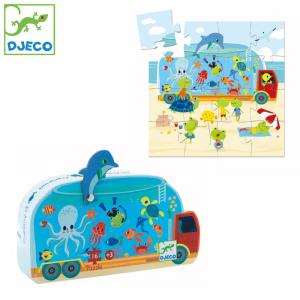 ジグソーパズル パズル 知育玩具 幼児 子供 魚 ジェコ DJECO アクアリウム 16ピース DJ07266 キッズ おもちゃ 水族館