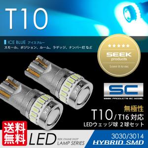 TOYOTA アクア H27.11〜H29.5 T10 LED ポジション/スモール ナンバー灯など SEEK Products SCシリーズ 無極性 アイスブルー 19発 送料無料