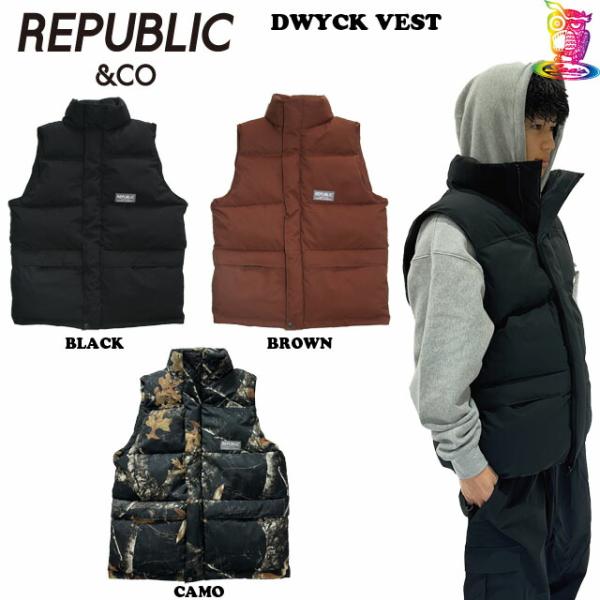 25-26☆REPUBLIC &amp; CO 【リパブリック】DWYCK VEST 【正規品】スノーボード...