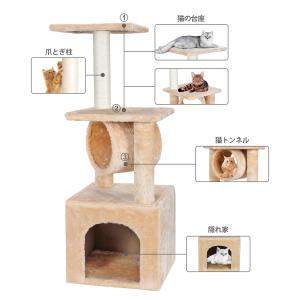 ZENY 「セール価格」キャットタワー 省スペ...の詳細画像5