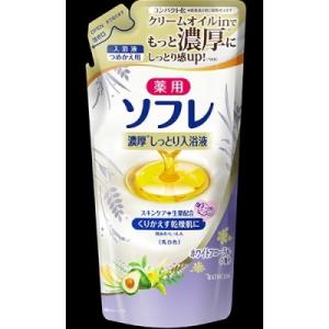 バスクリン ソフレ 濃厚しっとり入浴液 ホワイトフローラル 替 ４００ｍｌ×24個 (入浴剤)｜segp-shop