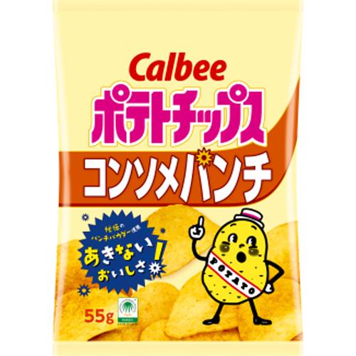 カルビー ポテトチップス コンソメパンチ 55g×16個 スナック菓子/ポテト/ポテチ/熱中症対策に...