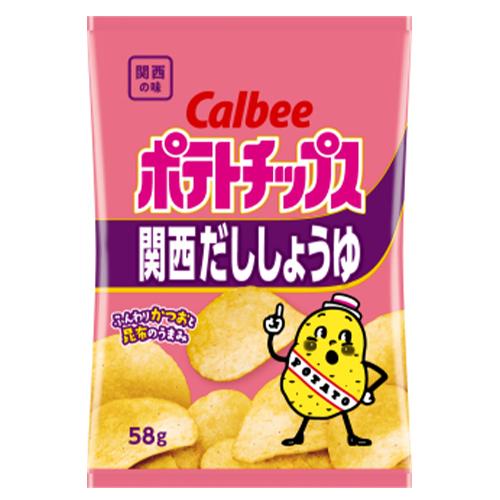 カルビー ポテトチップス 関西だししょうゆ 53g×12個 ポテチ/じゃがいも/スナック/スナック菓...