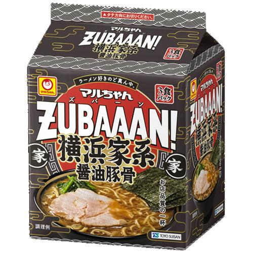 東洋水産　マルちゃんZUBAAAN! 横浜家系醤油豚骨 3食パック　390g（130g（めん80g）...