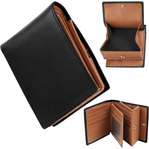 財布 メンズ 2つ折り 本革 カード22枚収納 ボックス型小銭入れ 一流の財布職人による RFID ...