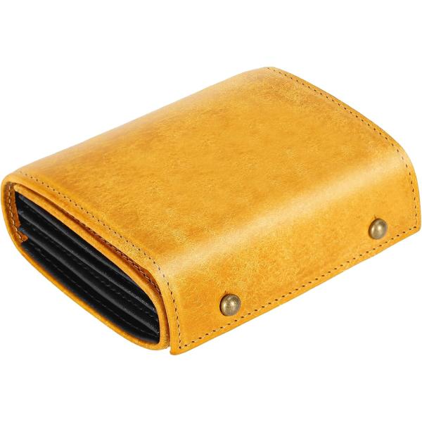 二つ折り財布 メンズ 2つ折り イタリア レザー ミニ財布 コンパクト箱型小銭入れ小さい財布 二つ折...