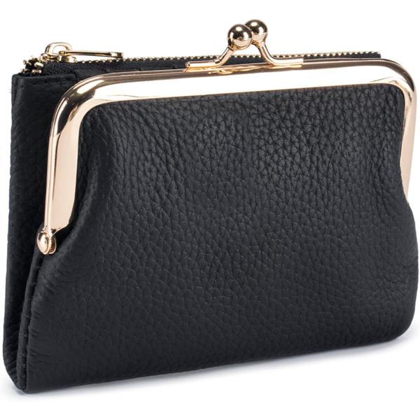 がま口財布 本革 レディース 二つ折り財布 旅行財布 大容量 柔らかい 小銭入れ付き 牛本革 軽量 ...