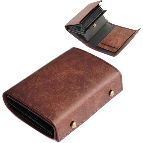 二つ折り財布 メンズ 2つ折り 箱型の小銭入れ イタリアン レザー プエブロ ミニ財布 コンパクト ...