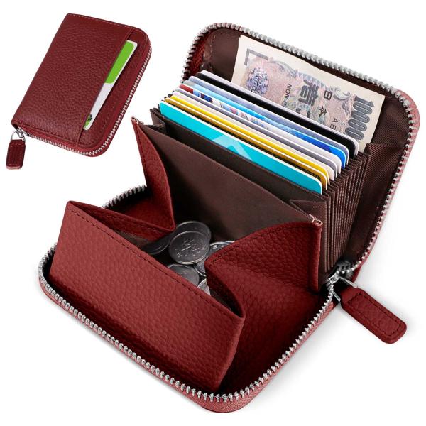 ミニ財布 お札が折れない 財布 レディース メンズ 二つ折り財布 大容量 じゃばら カードケース ボ...