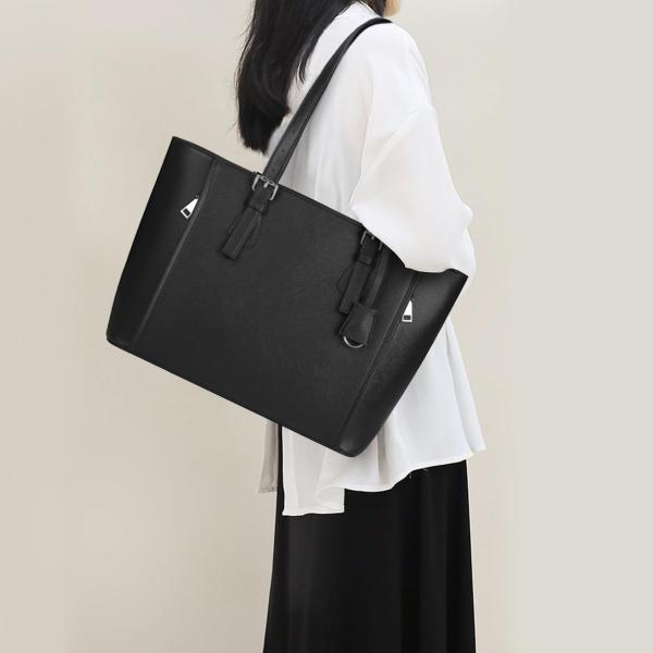 ビジネスバッグ レディース 大容量 トートバッグ A4 外ポケット 撥水加工 自立 リクルート 就活...