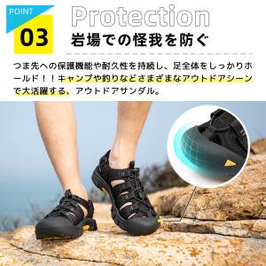 スポーツ サンダル メンズ 水陸両用 アウトド...の詳細画像4