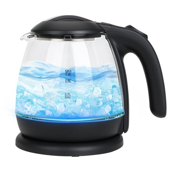 電気ケトル 耐熱ガラス 大容量1.0L ケトル 湯沸かし【2026革新版 1000W急速沸かし】湯沸...
