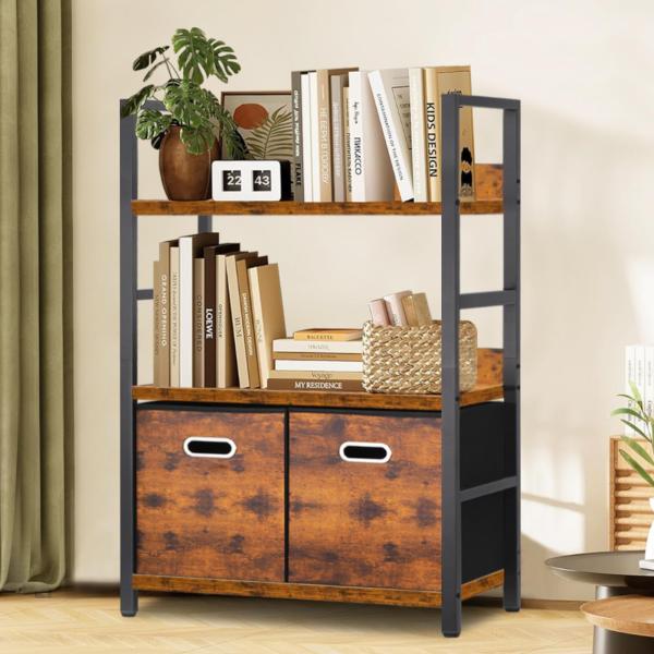 [DSDCDJ] オープンシェルフ 3段 棚 ラック 付属収納引き出し*２ 幅60×奥行30×高さ1...