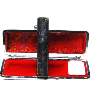 黒点石 印材 (18mm) 印鑑 実印 パワーストーン 天然石 t49-161 : 誠安