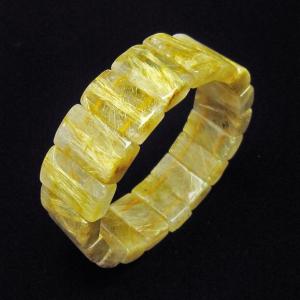 太陽放射ルチルクォーツ バングル 内周約16センチ 5A ブレスレット 最