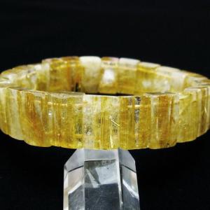 太陽放射ルチルクォーツ バングル 内周約16センチ 5A ブレスレット 最