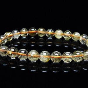 ルチルクォーツ ブレスレット ゴールドタイチンルチル 7mm t116-12143