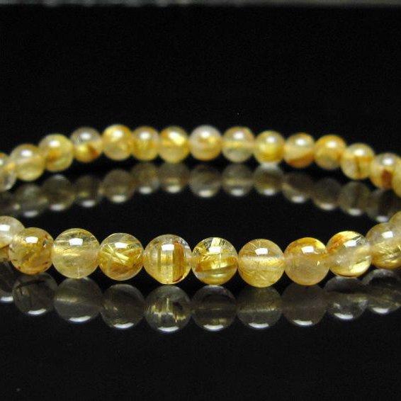 ゴールドタイチンルチル ブレスレット  6mm  t116-12998