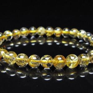 ブラックエレスチャルクォーツ 骸骨水晶 ブレスレット 8mm t124-5335