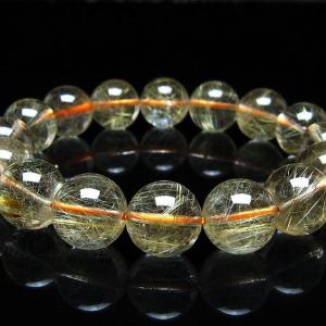 ルチルクォーツ ブレスレット 10mm タイチンルチル ブラウンゴールド