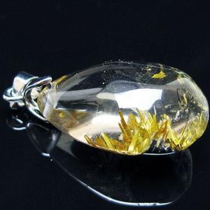 ルチルクォーツ ゴールドタイチンルチル ペンダント t134-4113 : 誠安