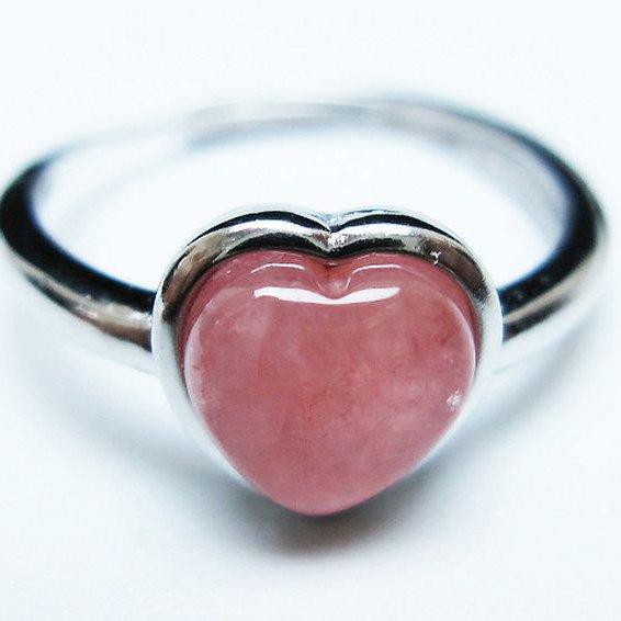 インカローズ ロードクロサイトハート 指輪 (15号) t137-3153