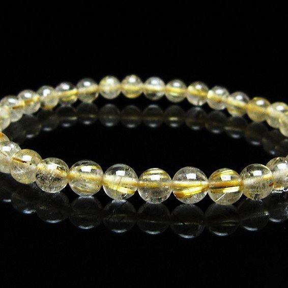 ゴールドタイチンルチル ブレスレット  6mm  t171-8238