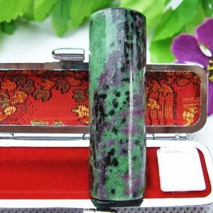 黒点石 印材 (18mm) 印鑑 実印 パワーストーン 天然石 t49-161 : 誠安