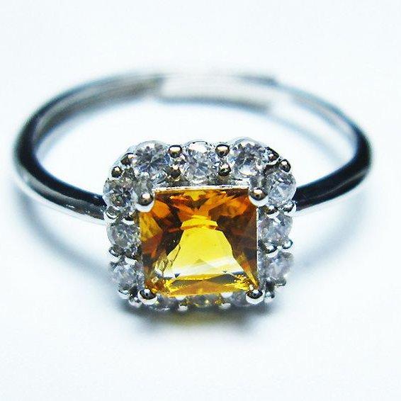 シトリン 指輪 (16号) t275-22198