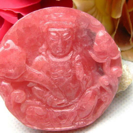 インカローズ観音様 ペンダント 55mm  t285-14