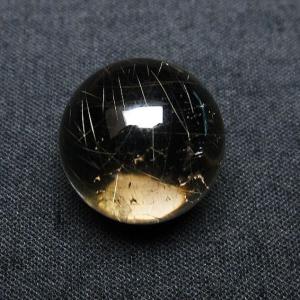 ルチルクォーツ 丸玉 ゴールドタイチンルチル水晶 32mm t145-2565 : 誠