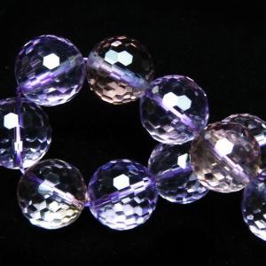 ラベンダーアメジスト ブレスレット 14mm 17〜19.5cm M〜LL サイズ