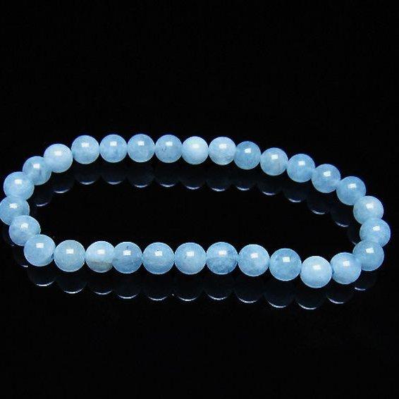 アクアマリン ブレスレット  6mm  t35-21146