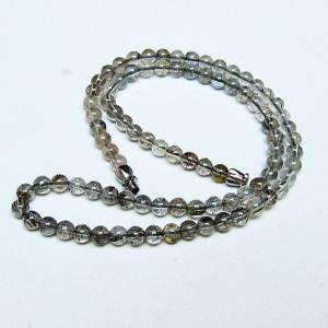 ルチルクォーツ ネックレス ブラックルチル 5mm t354-6399 : 誠安