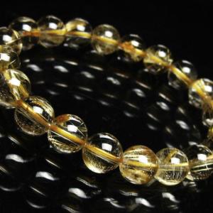 ルチルクォーツ ブレスレット ゴールドタイチンルチル 9mm t473-4465