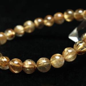 ルチルクォーツ ブレスレット ゴールドタイチンルチル 9mm t473-4465
