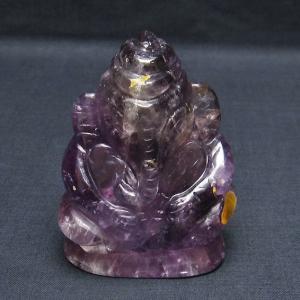 アメジスト ガネーシャ 彫刻品 置物 t42-655 : 誠安天然石専門店