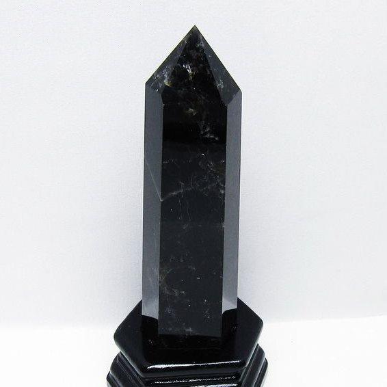 モリオン 純天然 黒水晶  六角柱 t43-8936