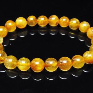 ✨透明感抜群 ゴールドタイチンルチルクォーツ ブレスレット ✨ ルチルクォーツ ブレスレット ゴールドタイチンルチル 7mm t6-5780