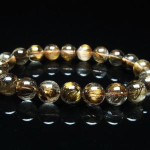 母岩入り ヘマタイトインタイチンルチルクォーツ 9.5mm ブレスレット 1