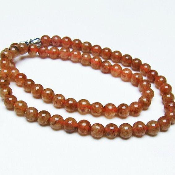 ストロベリークォーツ ネックレス  6mm  t489-1489